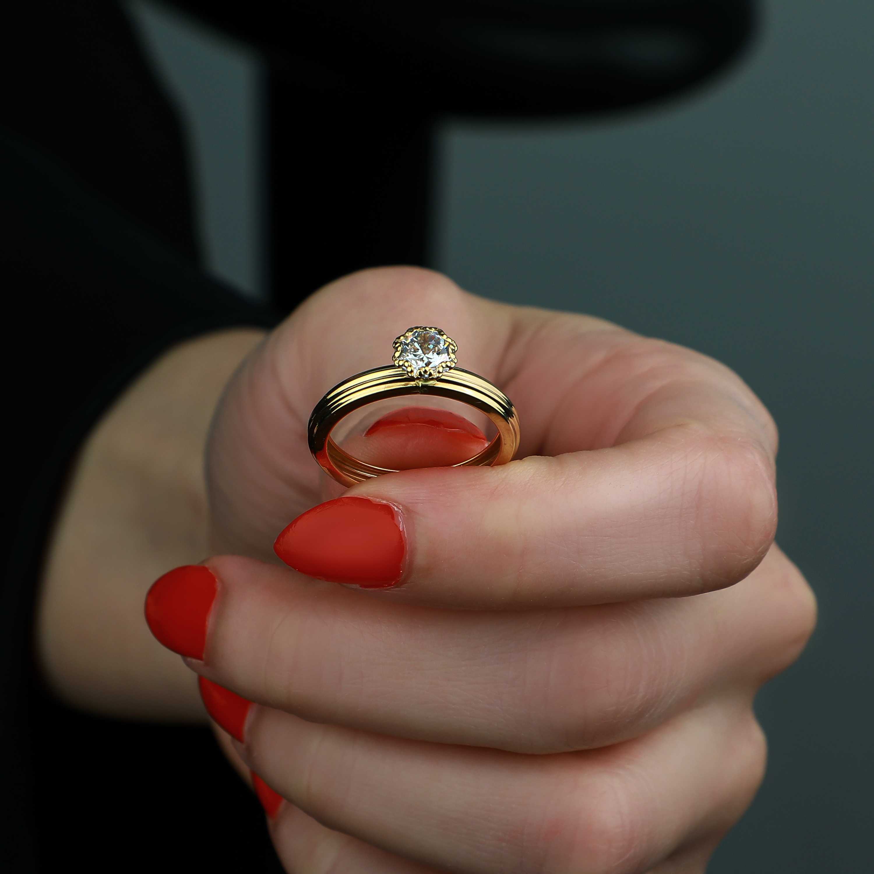 18 karat gold ring, Turkish made - (H-0306)
